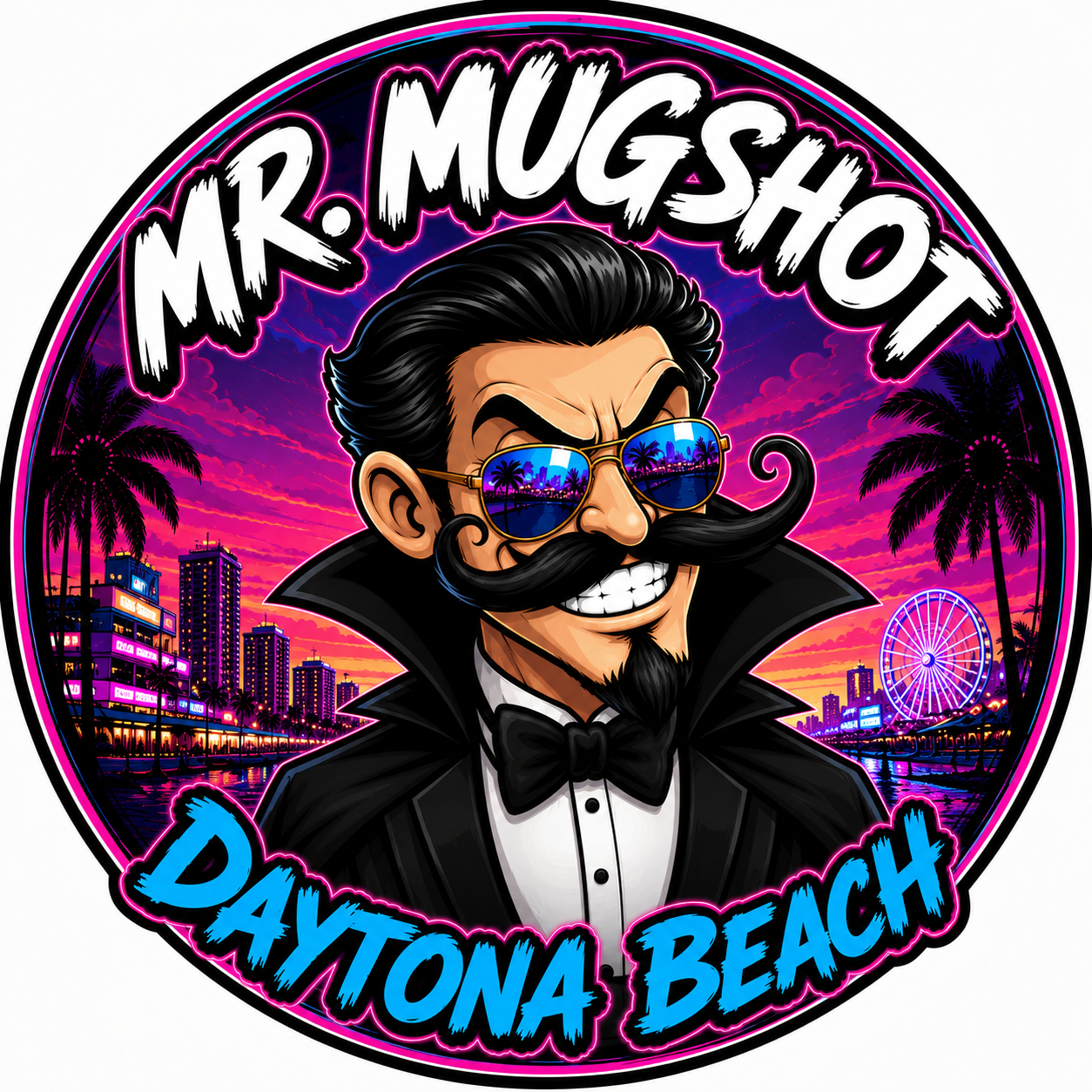 Mr. Mugshots Daytona Beach and Volusia County branding
